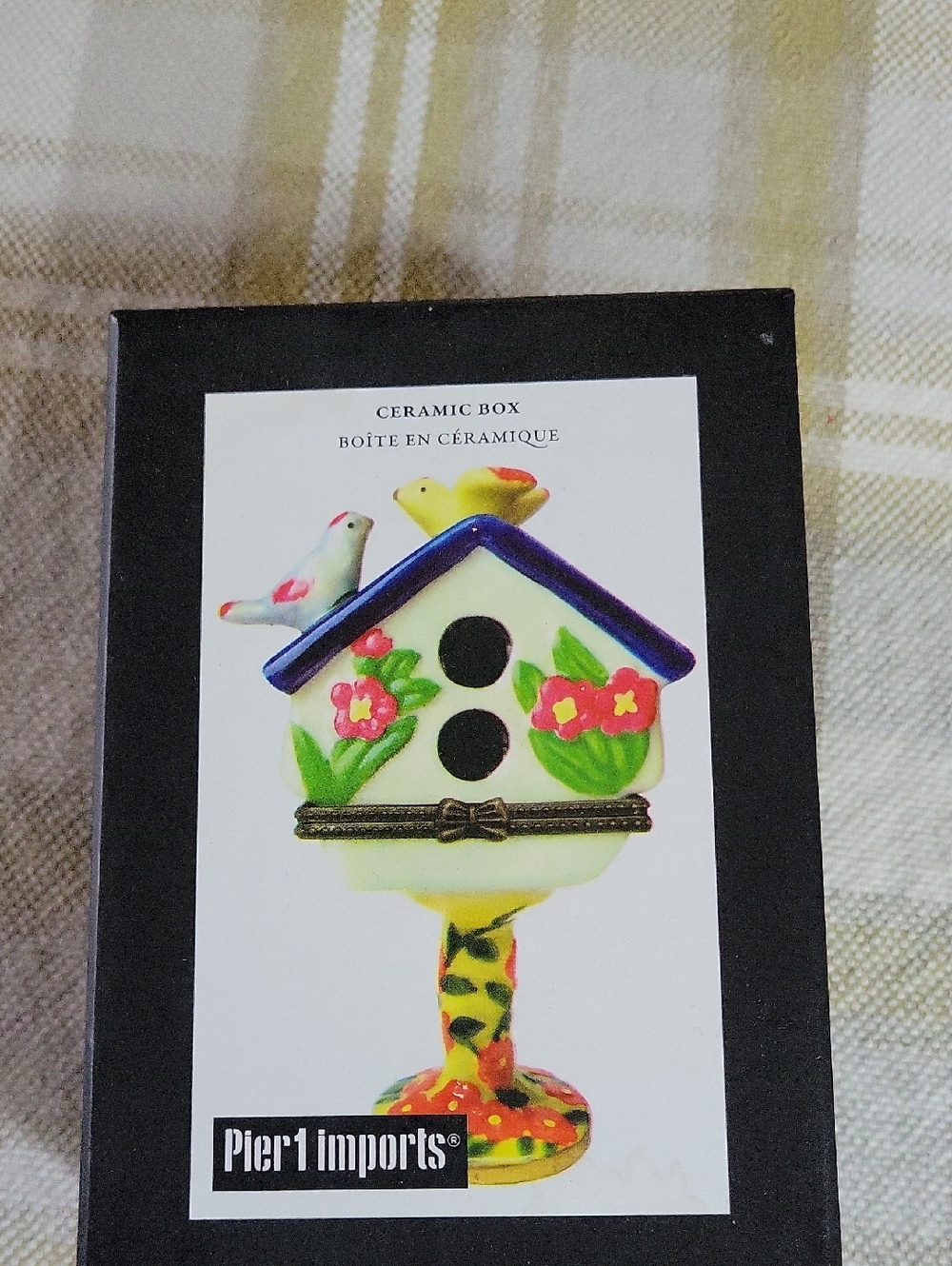 Pier 1 Imports Ceramic Birdhouse Trinket Box - New In Box